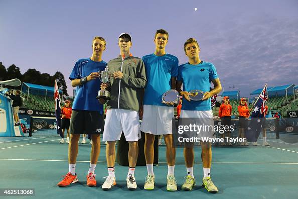 Jake Delaney Jake Delaney of Australia and Marc Polmans of Australia pose with the ...