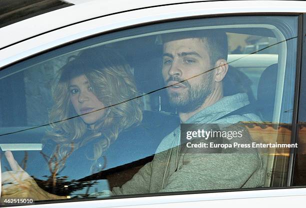 Gerard Pique and Shakira are seen arriving at the school of their son Milan, a few hours before going to Teknon Hospital where Shakira is going to...