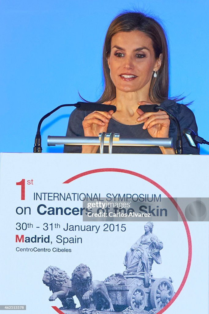 Queen Letizia of Spain Attends 'The I Skin Cancer Symposium'