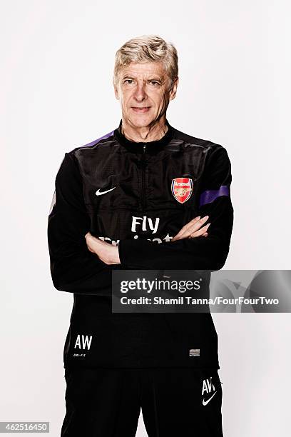 Football manager Arsene Wenger is photographed for FourFourTwo magazine on October 18, 2012 in London, England.