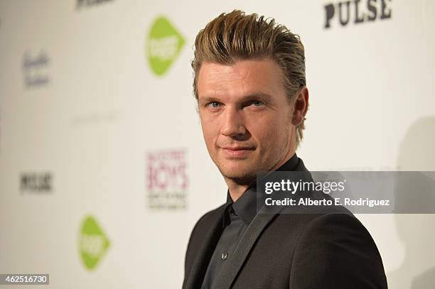 Singer Nick Carter attends the premiere of Gravitas Ventures' "Backstreet Boys: Show 'Em What You're Made Of" at on January 29, 2015 in Hollywood,...