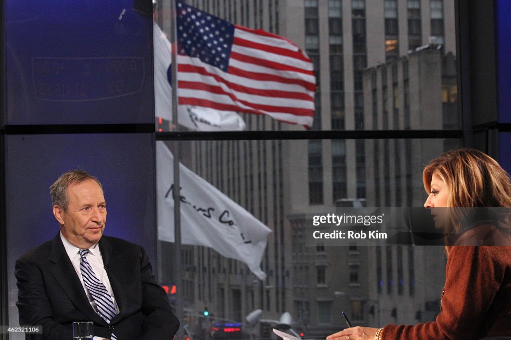 Former Treasury Secretary Larry Summers Visits FOX Business Network