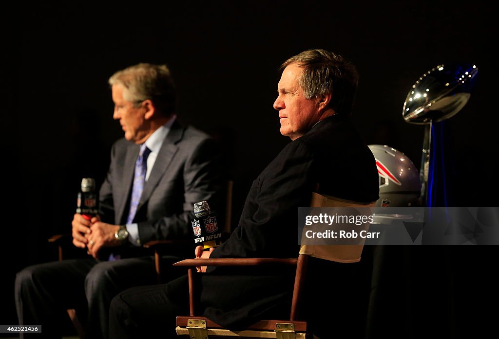 New England Patriots Head Coach Bill Belichick & Seattle Seahawks Head Coach Pete Carroll Joint Press Conference