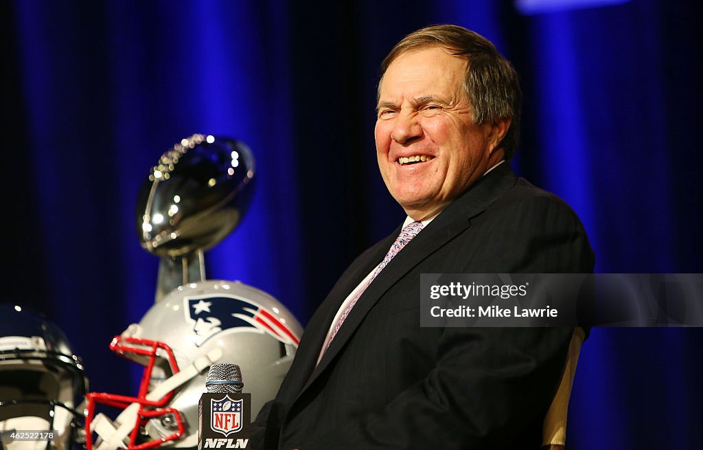 New England Patriots Head Coach Bill Belichick & Seattle Seahawks Head Coach Pete Carroll Joint Press Conference