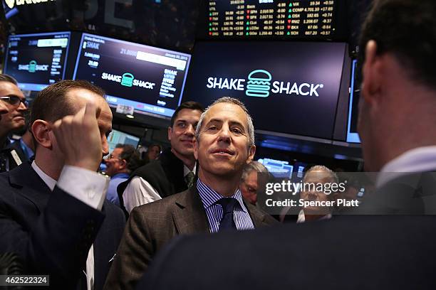 Founder and Chairman of Shake Shack, Danny Meyer, visits the floor of the New York Stock Exchange on January 30, 2015 in New York City. Hamburger...