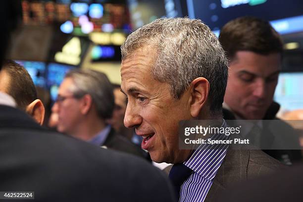 Founder and Chairman of Shake Shack, Danny Meyer, visits the floor of the New York Stock Exchange on January 30, 2015 in New York City. Hamburger...