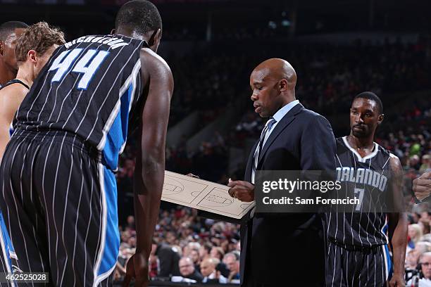 Jacque Vaughn of the Orlando Magic during the game against the Portland Trail Blazers on January 10, 2015 at the Moda Center Arena in Portland,...