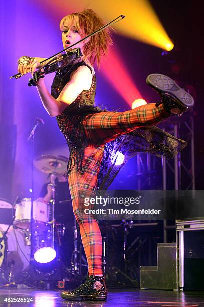 Lindsey Stirling performs in support of her "Shatter Me" release at The Uptown Theatre on January 29, 2015 in Napa, California.