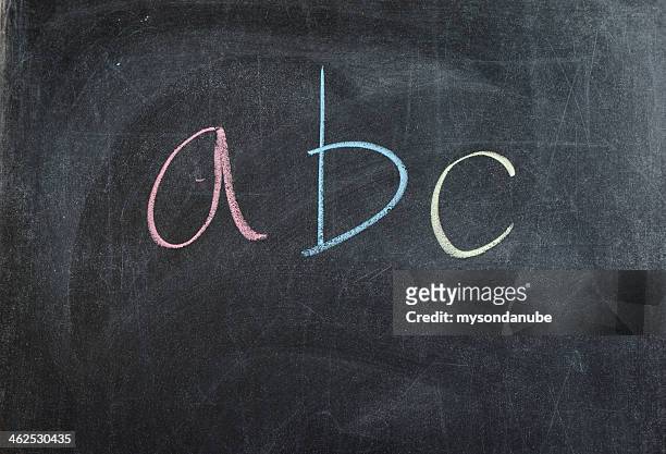 abc wording on blackboard - education concept - abc stock illustrations