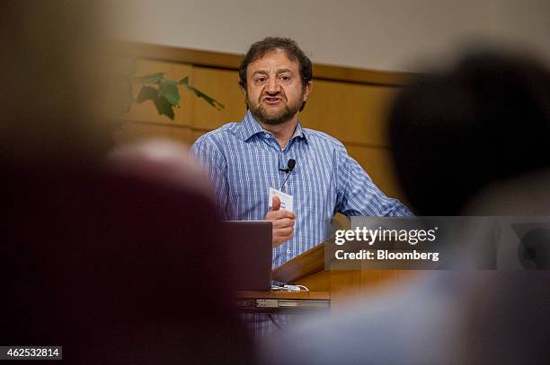 Simon Khalaf, president and chief executive officer at Flurry Inc., speaks during a Stanford Institute for Economic Policy Research forum at Stanford...