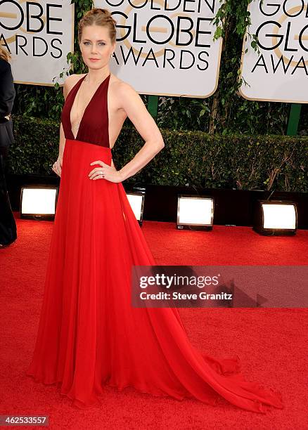 Amy Adams arrives at the 71st Annual Golden Globe Awards at The Beverly Hilton Hotel on January 12, 2014 in Beverly Hills, California.