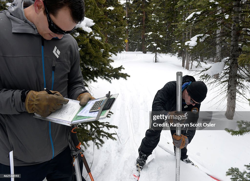 Scientists from the USDA Natural Resources Conservation Service (NRCS) conduct the annual first snow survey