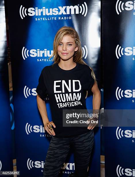 Actress AnnaLynne McCord attend SiriusXM at Super Bowl XLIX Radio Row at the Phoenix Convention Center on January 30, 2015 in Phoenix, Arizona.