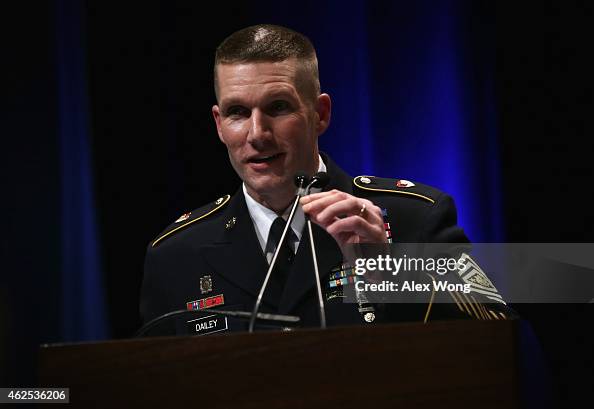 U.S. Army Command Sgt. Maj. Daniel Dailey speaks during his... News ...
