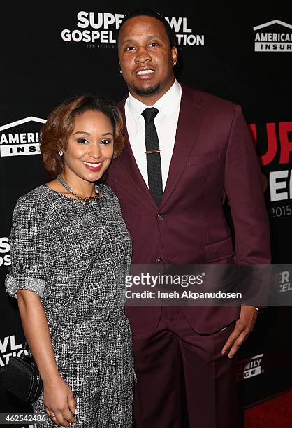 Player Rashad Johnson and guest attend the 16th Annual Super Bowl Gospel Celebration at ASU Gammage on January 30, 2015 in Tempe, Arizona.