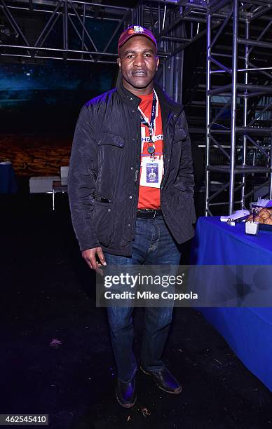 Retired boxer Evander Holyfield attends Day 3 of the DirecTV Super Fan Festival at Pendergast Family Farm on January 30, 2015 in Glendale, Arizona.