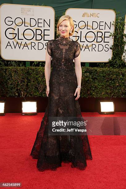Actress Cate Blanchett attends the 71st Annual Golden Globe Awards held at The Beverly Hilton Hotel on January 12, 2014 in Beverly Hills, California.