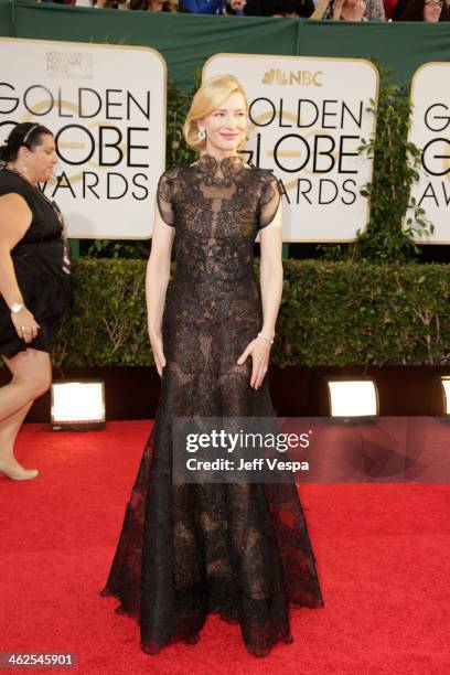 Actress Cate Blanchett attends the 71st Annual Golden Globe Awards held at The Beverly Hilton Hotel on January 12, 2014 in Beverly Hills, California.