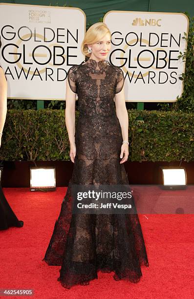 Actress Cate Blanchett attends the 71st Annual Golden Globe Awards held at The Beverly Hilton Hotel on January 12, 2014 in Beverly Hills, California.