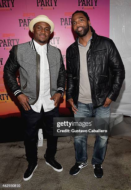 Players Reggie Bush and Donte Stallworth attend ESPN the Party at WestWorld of Scottsdale on January 30, 2015 in Scottsdale, Arizona.