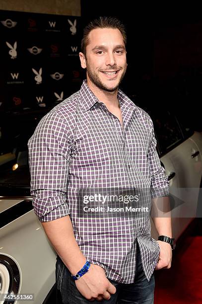 Baseball athlete George Kottaras arrives at the Playboy Party at the W Scottsdale During Super Bowl Weekend, on January 30, 2015 in Scottsdale, AZ.