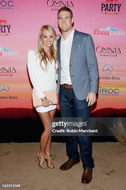 Lauren Tannehill and NFL player Ryan Tannehill attend ESPN the Party at WestWorld of Scottsdale on January 30, 2015 in Scottsdale, Arizona.
