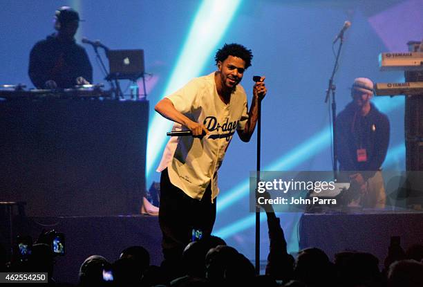 Recording artist J. Cole performs during ESPN the Party at WestWorld of Scottsdale on January 30, 2015 in Scottsdale, Arizona.