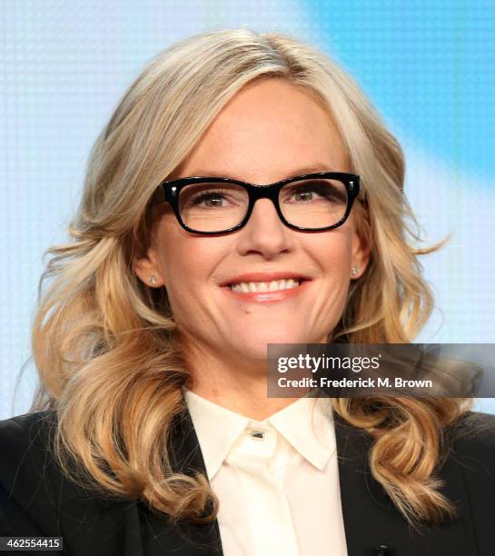 Actress Racheal Harris of the television show "Surviving Jack" speaks during the FOX portion of the 2014 Television Critics Association Press Tour at...