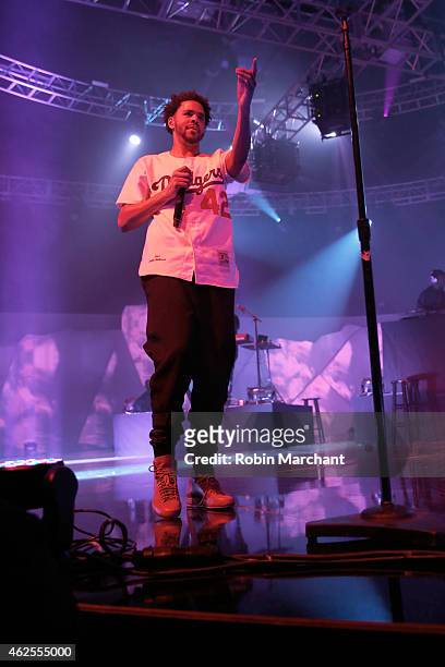 Recording artist J. Cole performs during ESPN the Party at WestWorld of Scottsdale on January 30, 2015 in Scottsdale, Arizona.