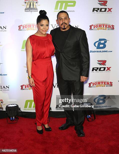 Actress Yadi Valerio and her husband, actor Emilio Rivera, arrive at the seventh annual Fighters Only World Mixed Martial Arts Awards at The Palazzo...