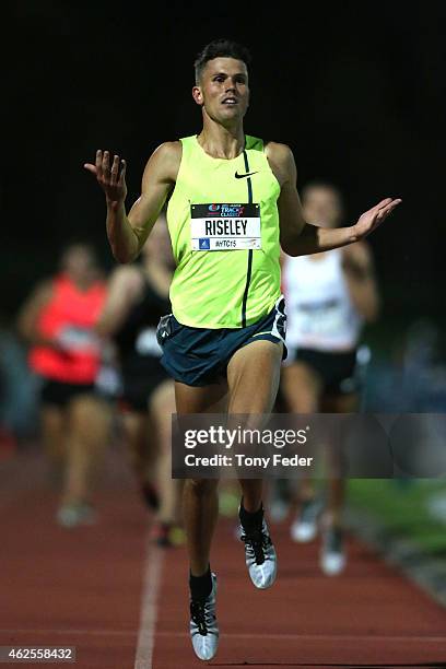 Jeffrey Riseley from the VIS wins the mens 1500 metres during the 2015 Hunter Track Classic on January 31, 2015 in Newcastle, Australia.