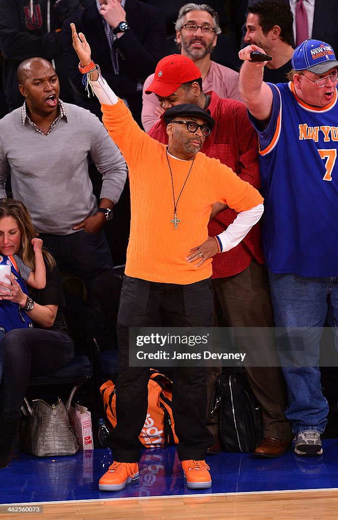 Celebrities Attend The Phoenix Suns Vs New York Knicks Game