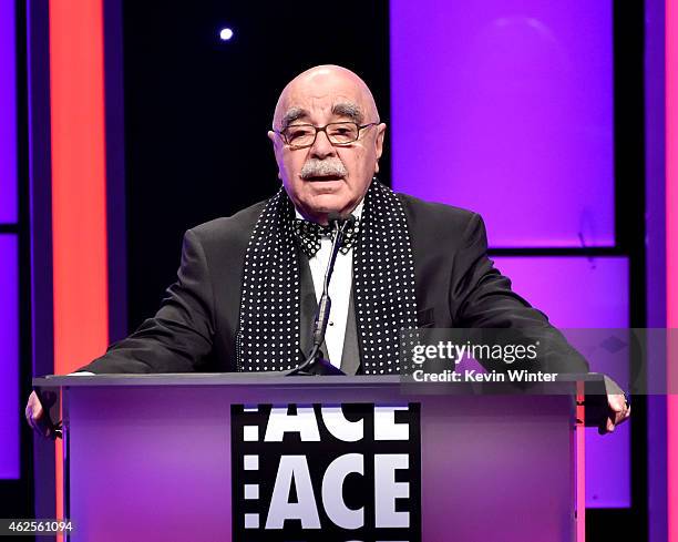 Alan Heim, President, ACE speaks onstage at the 65th Annual ACE Eddie Awards at the Beverly Hilton Hotel on January 30, 2015 in Beverly Hills,...