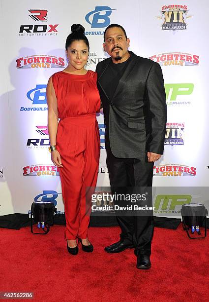 Actress Yadi Valerio and her husband, actor Emilio Rivera, arrive at the seventh annual Fighters Only World Mixed Martial Arts Awards at The Palazzo...