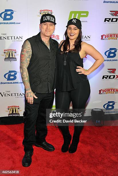 Television personality Dirk Vermin and Erica Johnson arrive at the seventh annual Fighters Only World Mixed Martial Arts Awards at The Palazzo Las...