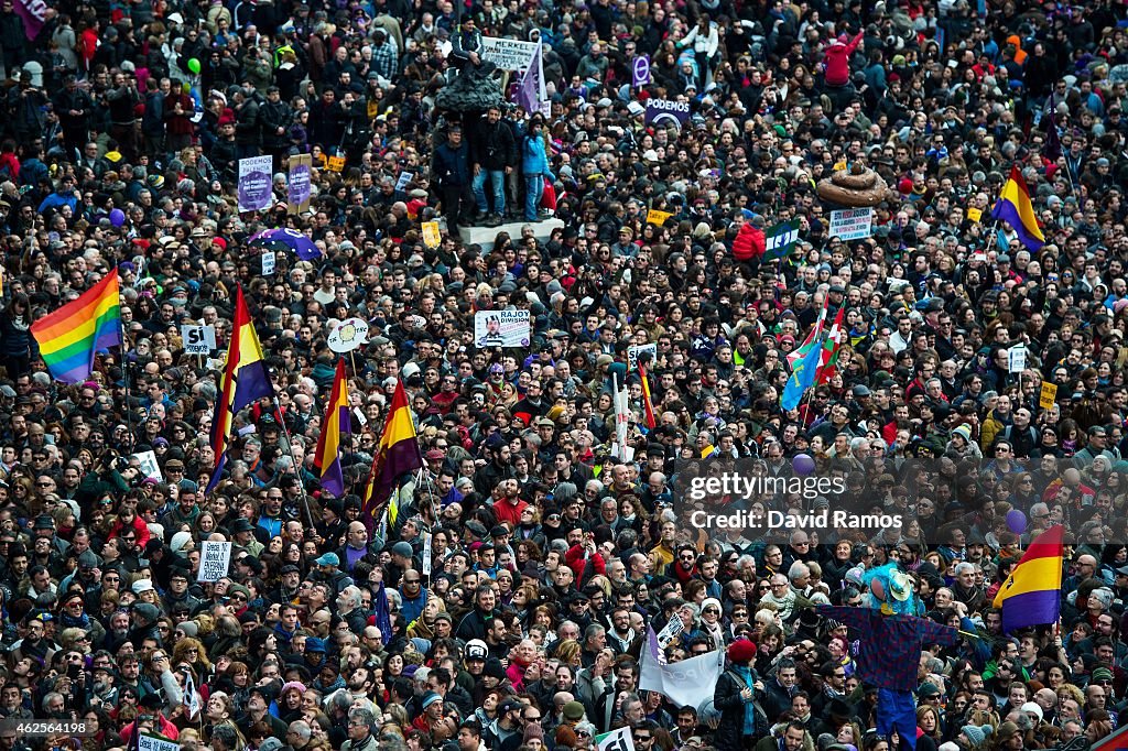 Political Party 'Podemos' March In Madrid