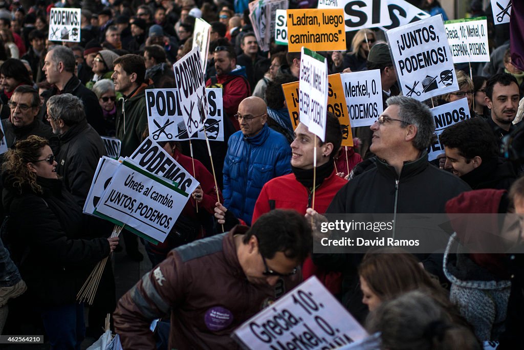 Political Party 'Podemos' March In Madrid