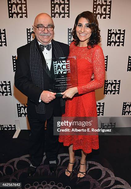 American Cinema Editors President Alan Heim and Journalist Carolyn Giardina attend the 65th Annual ACE Eddie Awards at The Beverly Hilton Hotel on...