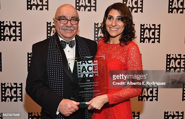 American Cinema Editors President Alan Heim and Journalist Carolyn Giardina attend the 65th Annual ACE Eddie Awards at The Beverly Hilton Hotel on...