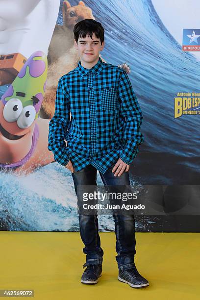 Spanish actor Daniel Aviles attends the 'Bob Esponja' Premiere at Kinepolis Cinema on January 31, 2015 in Madrid, Spain.