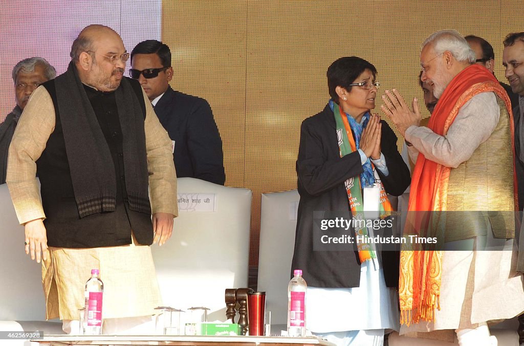 Prime Minister Narendra Modi Addresses Election Rally In Delhi