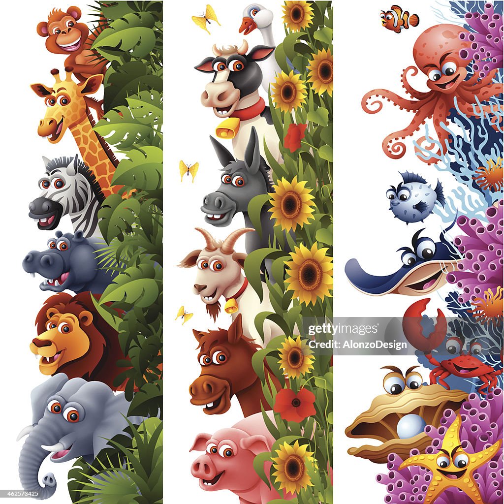 Banners verticais de Animal