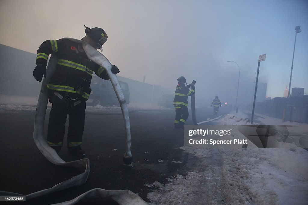 Six-Alarm Fire Rages On Brooklyn's Waterfront