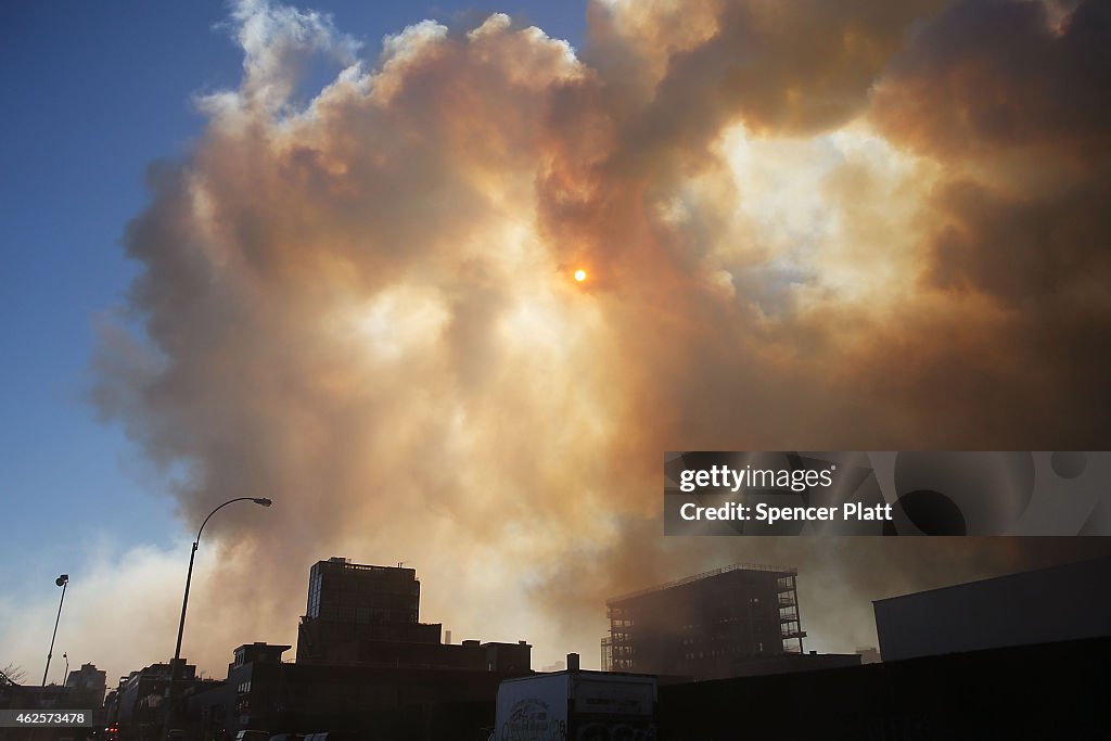 Six-Alarm Fire Rages On Brooklyn's Waterfront