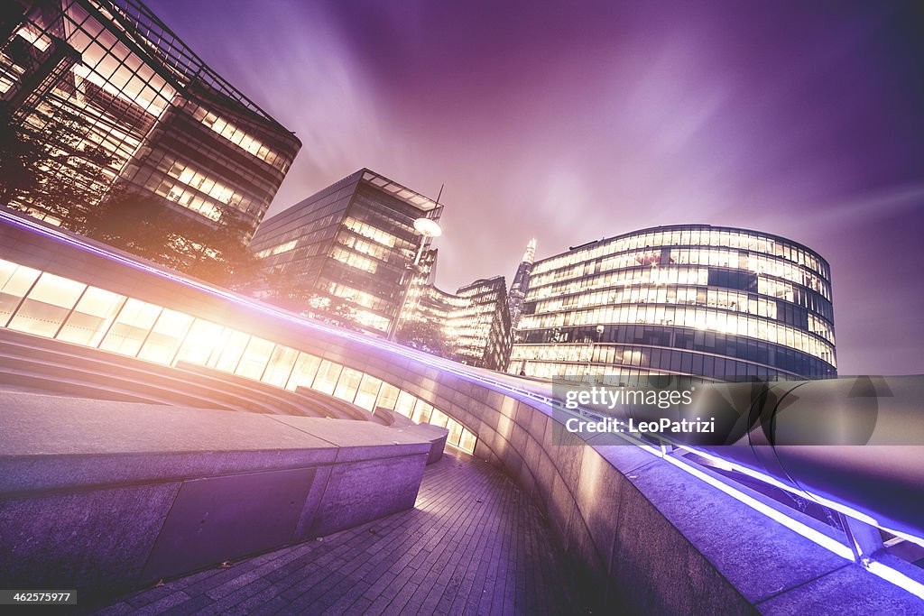 London Office buildings by night