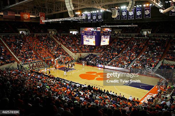 General view of Littlejohn Coliseum during the game between the Clemson Tigers and Boston College Eagles on January 31, 2015 in Clemson, South...