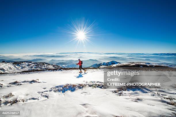 nordic walking - skischoen stockfoto's en -beelden