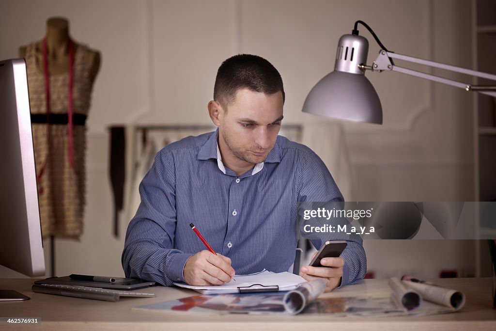 Man working late