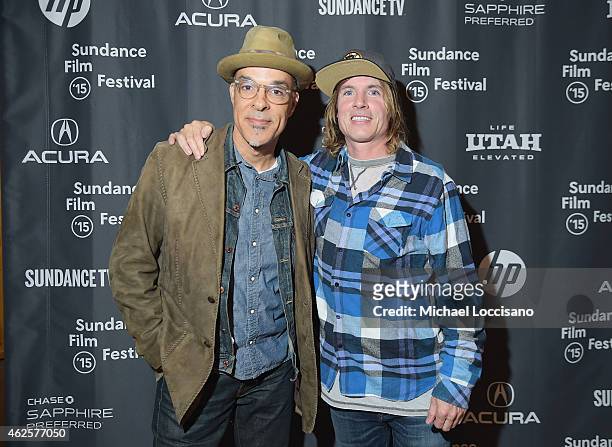 Filmmaker Charles Stone III and director Bryan Buckley attend the the Cinema Cafe during the 2015 Sundance Film Festival on January 31, 2015 in Park...