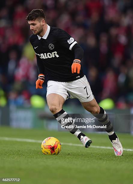 Nadir Ciftci of Dundee United in action during the Scottish League Cup Semi-Final match between Dundee United and Aberdeen at Hampden Park on January...